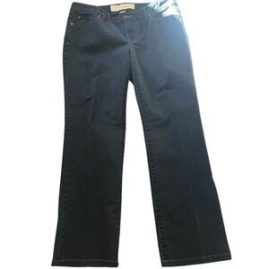 Loft 12 straight Fit Black Denim jeans midrise cotton spandex